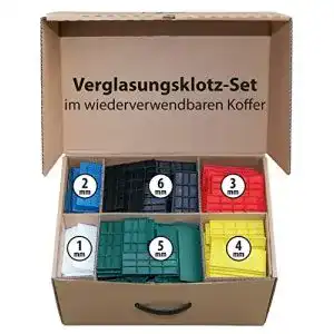Verglasungsklötze Fux Abstandshalter Kunststoff Set 100x24x1-6mm