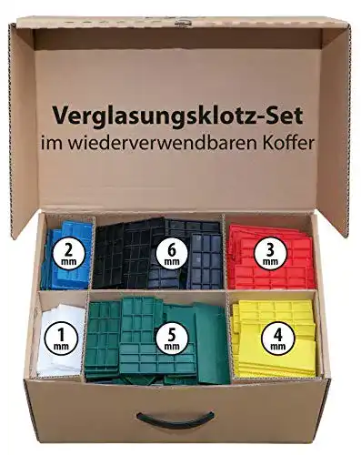Verglasungsklötze Fux Abstandshalter Kunststoff Set 100x24x1-6mm