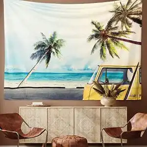Wandteppich Riijk 250x180cm mit Beach Bus Motiv