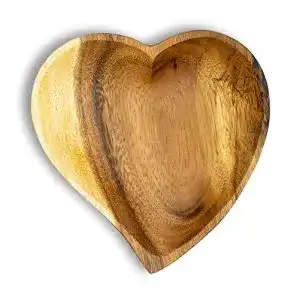 Holzschale Levandeo Akazie 15 cm im Herz Design
