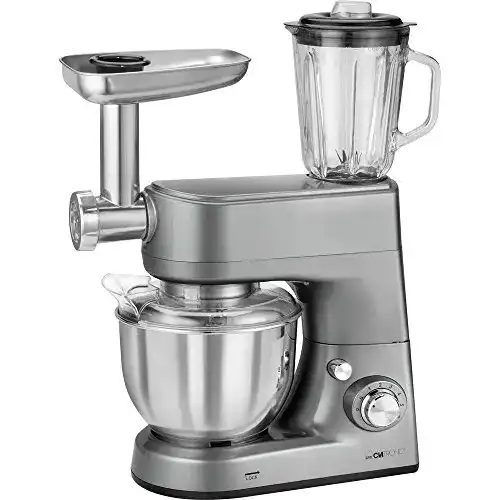 Clatronic Küchenmaschine KM 3648 mit 1000 W und 5 L Edelstahlrührschüssel