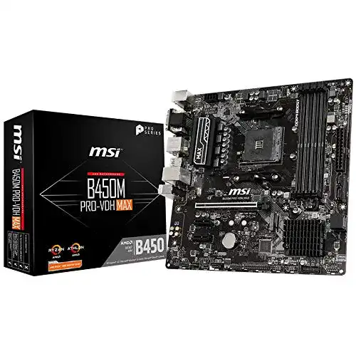 MSI B450M PRO-VDH MAX Mainboard für AMD AM4 mit DDR4-Support
