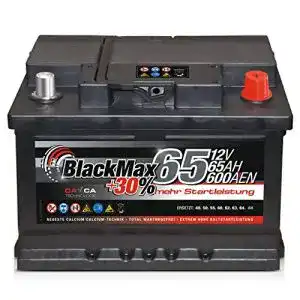 Autobatterie 65Ah Blackmax mit hoher Startkraft für PKW und Transporter