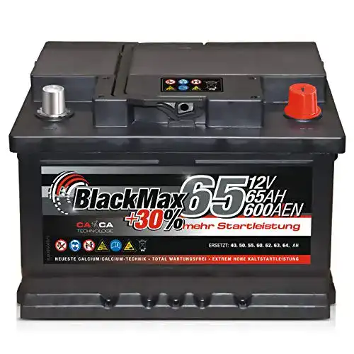 Autobatterie 65Ah Blackmax mit hoher Startkraft für PKW und Transporter