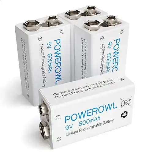 9V Akku POWEROWL – 9V Blockbatterie 600mAh wiederaufladbar