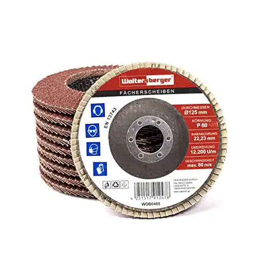 Fächerscheiben Woltersberger Ø 125 mm, Korn 80, 10 Stück