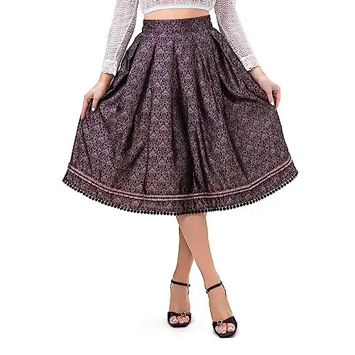 Trachtenrock Kelliar für Damen – Vintage Knielang mit Spitze und Stickerei