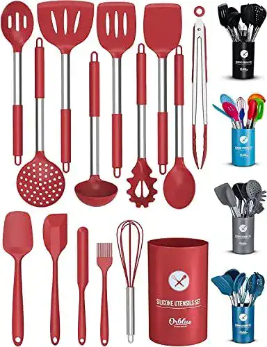 Kochlöffel-Set Orblue 14-teiliges Silikon Küchenhelfer Set