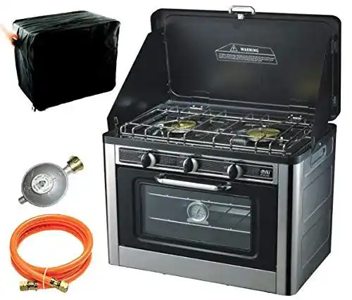 Gasherd mit Gasbackofen CO-01 2-flammiger Campingkocher