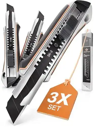 Cuttermesser CRAFTUS ® Profi Set, 3 Stück aus Aluminium