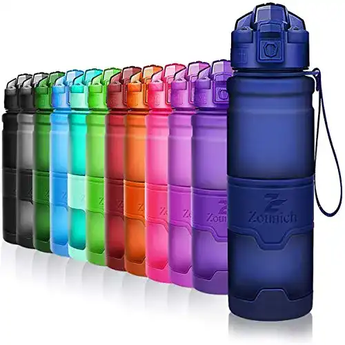 Zounich Trinkflasche 1 Liter Sportflasche aus BPA-freiem Kunststoff