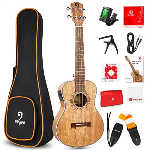 Vangoa elektroakustische Tenor-Ukulele 26 Zoll für Bühne und Studio