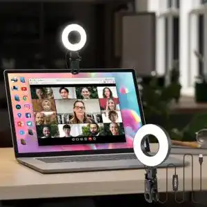 Mojimdo LED Ringlicht für Laptop und Handy – Selfie Licht mit Farbtemperaturen