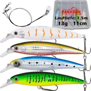 Zander Wobbler Set von Paradox Fishing 4 Stück mit Box