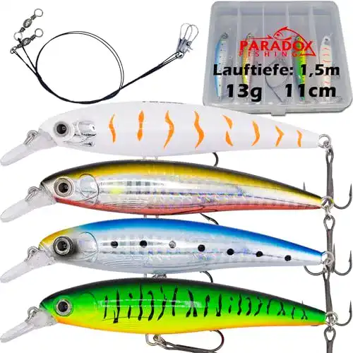 Zander Wobbler Set von Paradox Fishing 4 Stück mit Box