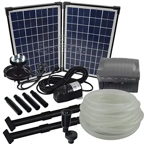 Solar-Teichpumpe Agora-Tec at-Solar Bachlaufpumpen-Set