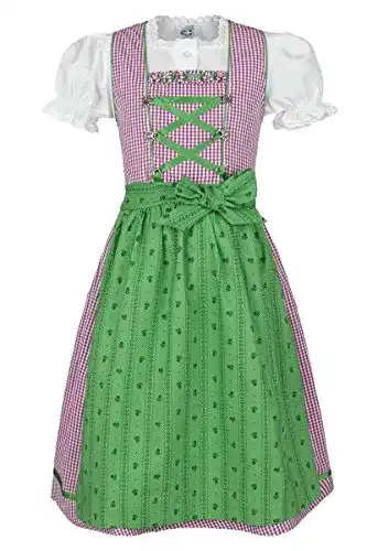 Dirndl für Kinder in Beere und Grün Isar-Trachten für Mädchen