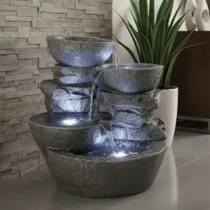 Zimmerbrunnen Arnusa groß mit LED-Beleuchtung für Innen und Außen