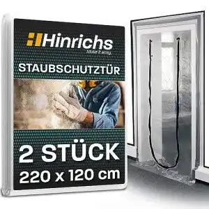 Hinrichs Staubschutztür mit Reißverschluss, 220×120 cm, 2 Stück