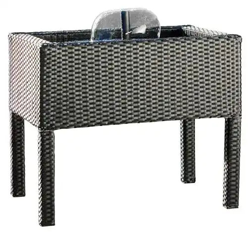 Heissner Hochteich Rattan Terrassenteich in Schwarz, Einheitsgröße