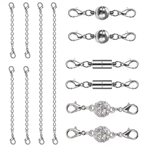 Kettenverschluss Mengh-Shop magnetische Schmuckverschlüsse 12 Stück