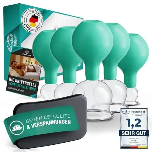 Schröpfset mit Pumpe Kurglas – Schröpfgläser aus Echtglas für medizinisches Schröpfen