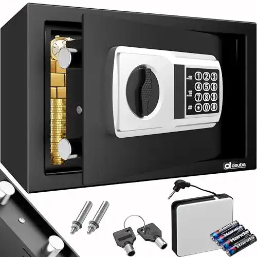 Tresor Deuba Safe 31x20x20cm mit Doppelstahlbolzen und Stahltür