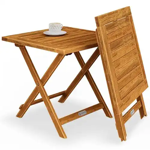 Gartentisch aus Holz von Casaria Klappbarer Beistelltisch für Balkon und Garten