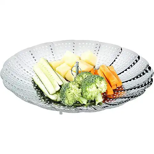 Dampfgareinsatz Ecooe Edelstahl für Kochtöpfe, einstellbar von 15,5 cm bis 27 cm
