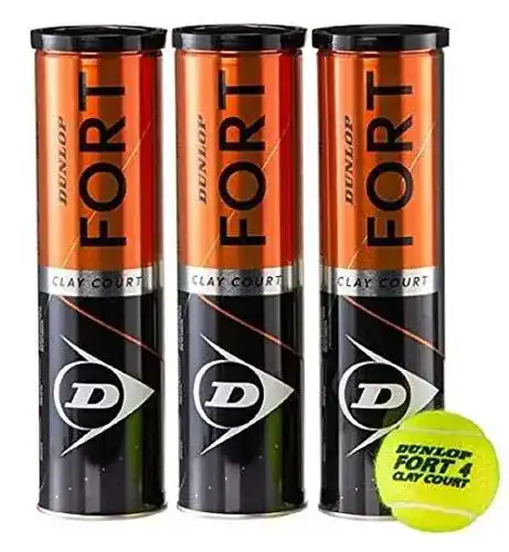 Dunlop Tennisbälle Fort Clay Court, Packung mit 12 Bällen
