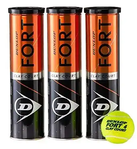 Dunlop Fort Clay Court Tennisbälle 12er Pack für Rasenplätze