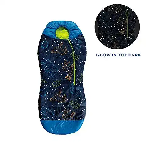 AceCamp Kinderschlafsack für Kinder und Jugendliche, glow in der Dunkelheit