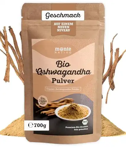 Bio Ashwagandha Pulver Monte Nativo 700g – Naturrein aus Indien