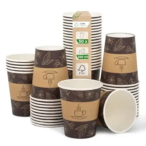 Coffee-To-Go-Becher aus Pappe Love Nature für 250 ml – 50 Stück