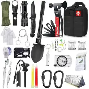 Auriver Survival Kit 163 in 1 für Notfälle und Outdoor-Aktivitäten