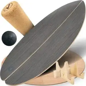 Valuents Balance Board aus Holz in Stone Grey für Training und Fitness
