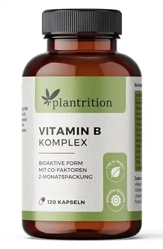Vitamin B Komplex von Plantrition – hochdosierte vegane Kapseln