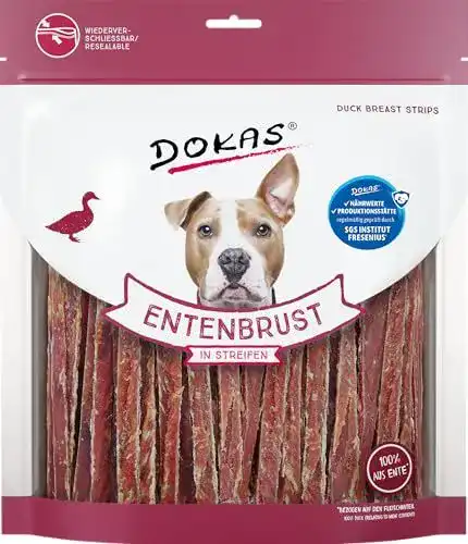 Dokas Getreidefreier Premium Snack für Hunde aus Entenbrustfilet