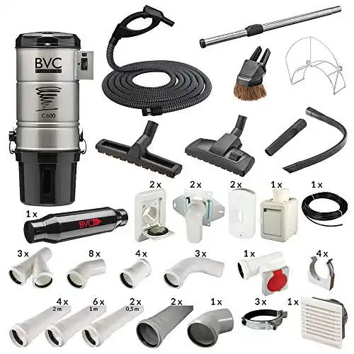 Zentralstaubsauger BVC C 600 Silverline-Set für bis zu 100 m²