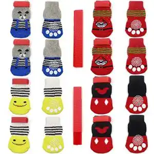 Hundesocken und Katzensocken im 4er Pack rutschfest und schützend