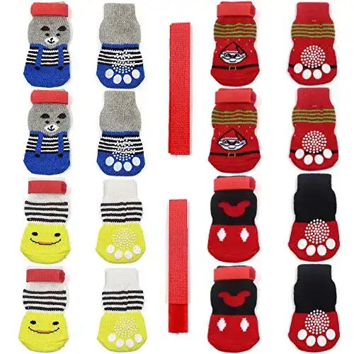Hundesocken und Katzensocken im 4er Pack rutschfest und schützend
