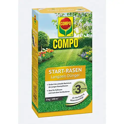 Compo Rasendünger Start-Rasen Langzeit-Dünger für gesunden Rasen