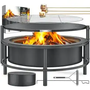 Feuerschale mit Funkenschutz und Grillrost von Kesser, Ø 65 cm