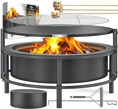 Feuerschale mit Funkenschutz und Grillrost von Kesser, Ø 65 cm