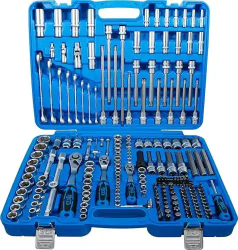 BGS Steckschlüsselsatz 2259, 214-teilig, Sechskant, Antrieb 1/4″ bis 1/2″