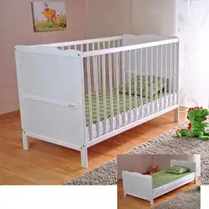 Babybett Marsell Gitterbett mit höhenverstellbarer Basis und Aloe Vera
