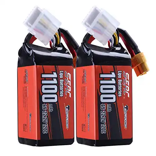 6S LiPo Akku SUNPADOW 2er Pack 22.2V 1100mAh 120C