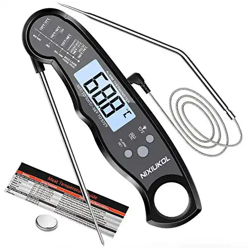 NIXIUKOL Digitales Fleischthermometer – 2-in-1 Grillthermometer