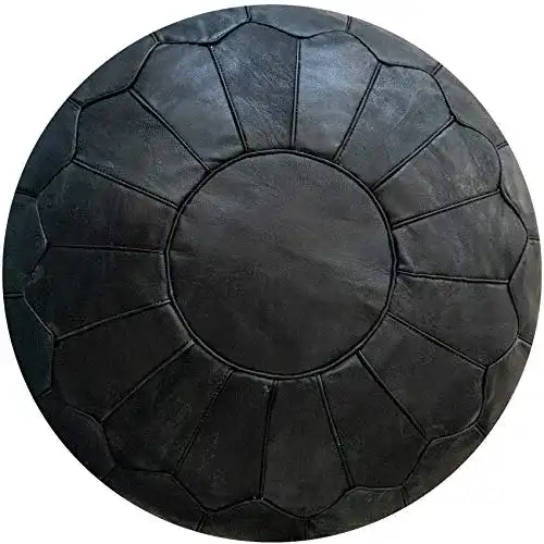 Pouf Premium XL aus Echtleder – Handgefertigt und gefüllt