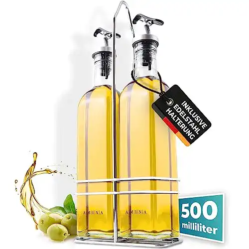 Essig-Öl-Spender Cucino Set mit praktischem Gestell und Ausgießern
